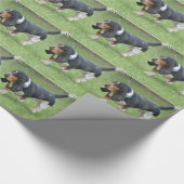 Dunkler Basset Hound-Hund Geschenkpapier (Ecke)