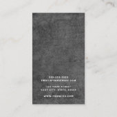 Dunkler Betongrunge moderne maskuline vertikale Visitenkarte (Rückseite)