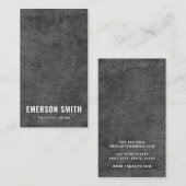 Dunkler Betongrunge moderne maskuline vertikale Visitenkarte (Vorne/Hinten)