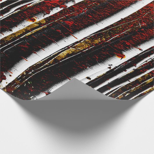 Dunkler Birkenwald Geschenkpapier (Ecke)