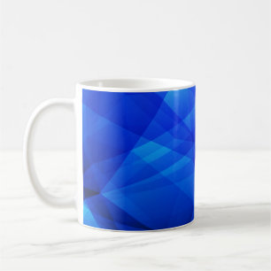Dunkler BLAU abstrakt polygonal. geometrisch dreie Kaffeetasse