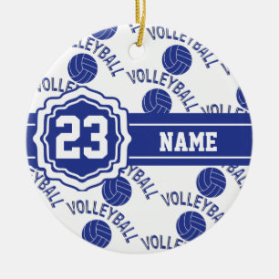 Dunkler Blauer Volleyball Keramikornament