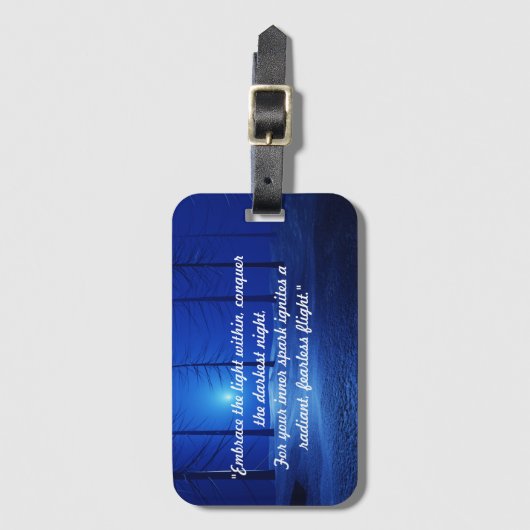 Dunkler Blauwald, moderne Monogramm Gepäckanhänger (Vorderseite Vertikal)