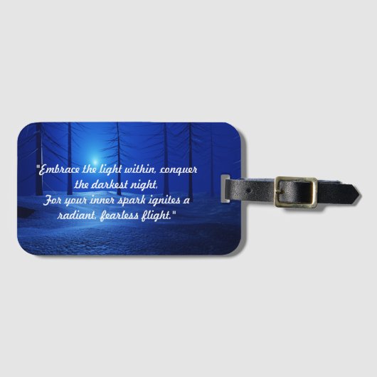 Dunkler Blauwald, moderne Monogramm Gepäckanhänger (Vorderseite (Horizontal))