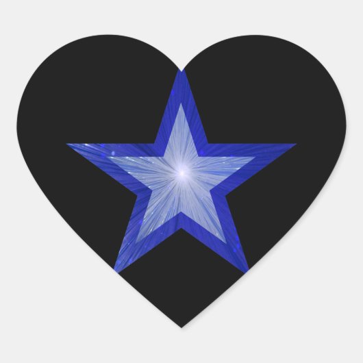 Dunkler Blue Star Aufkleber schwarz (Vorderseite)