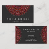 Dunkler Blumen-GartenMandala Visitenkarte (Vorne/Hinten)