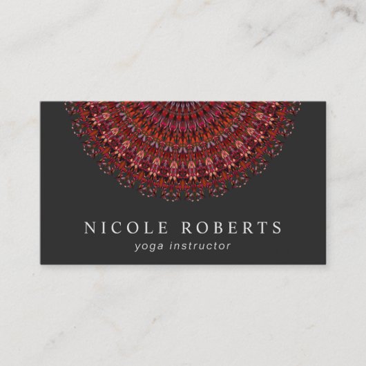 Dunkler Blumen-GartenMandala Visitenkarte (Vorderseite)