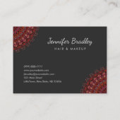 Dunkler Blumen-GartenMandala Visitenkarte (Rückseite)