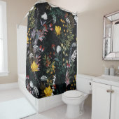 Dunkler Blumengarten: Blühendes Nachtmuster Duschvorhang (Beispiel)