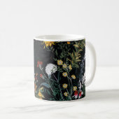 Dunkler Blumengarten: Blühendes Nachtmuster Kaffeetasse (VorderseiteRechts)