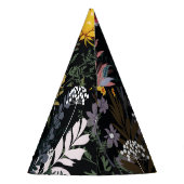 Dunkler Blumengarten: Blühendes Nachtmuster Partyhütchen (Rückseite)