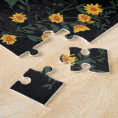 Dunkler Blumengarten: Blühendes Nachtmuster Puzzle (Seite)