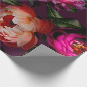 Dunkler Blumentraum Geschenkpapier (Ecke)