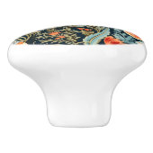 Dunkler Botanischer Schmetterlingsknofen Keramikknauf (Seitenansicht)