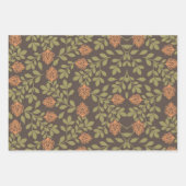 Dunkler brauner Hintergrund mit lebendigen florale Geschenkpapier Set (Vorderseite 3)
