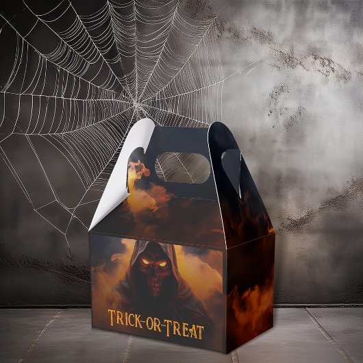 Dunkler Dämon mit orangefarbenem Rauch Geschenkschachtel