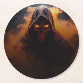 Dunkler Dämon mit orangefarbenem Rauch Runder Pappuntersetzer (Vorderseite)