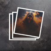 Dunkler Dämon mit orangefarbenem Rauch Serviette