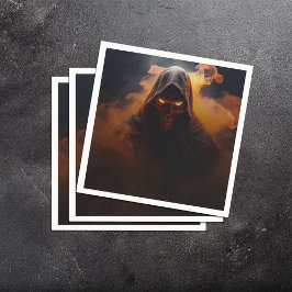 Dunkler Dämon mit orangefarbenem Rauch Serviette