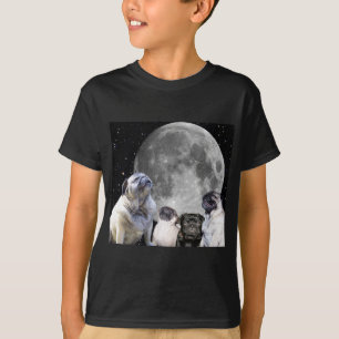 Dunkler das Hanes Tagless vier Mops-Mond-Kindes T T-Shirt