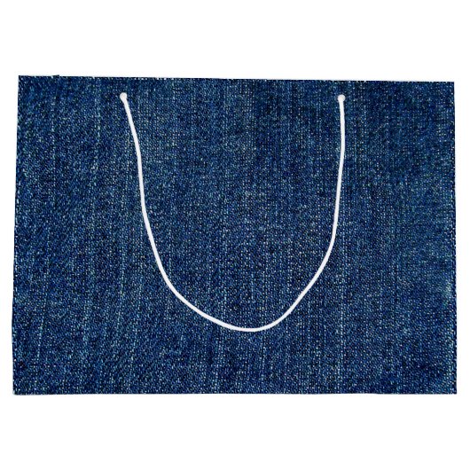 Dunkler Denim Große Geschenktüte (Rückseite)