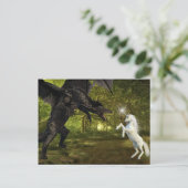 Dunkler Drache Vs Unicorn-Kampfmagie Postkarte (Stehend Vorderseite)