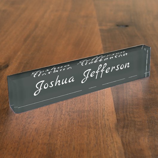 Dunkler Dschungel Grün Beruflich kreativ Schlicht Namensplakette (Seite)