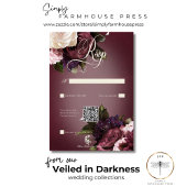 Dunkler Eleganter Burgundy & Cream Blur QR Code RSVP Karte