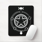 Dunkler elementarer Pentagram Mousepad (Mit Mouse)