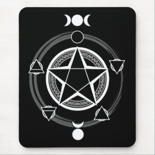 Dunkler elementarer Pentagram Mousepad