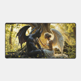 Dunkler Engel-Dämon verboten Liebe Kunst Schreibtischunterlage