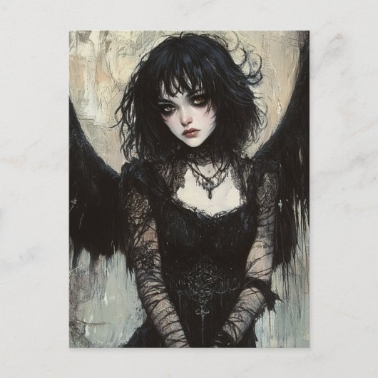 Dunkler Engel Fantasy Schön Postkarte (Vorderseite)