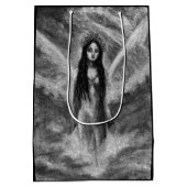 Dunkler Engel Goth La-Lunas schwarze u. weiße Mittlere Geschenktüte (Rückseite)