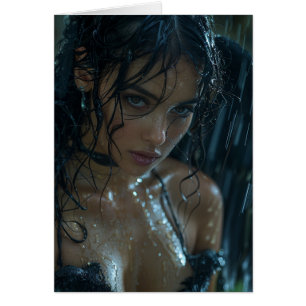 Dunkler Engel im Regen Jeder Anlass Grußkarte