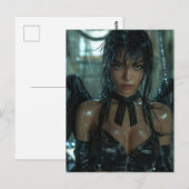 Dunkler Engel im Regen Postkarte (Vorne/Hinten)