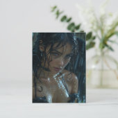 Dunkler Engel im Regen Postkarte (Stehend Vorderseite)