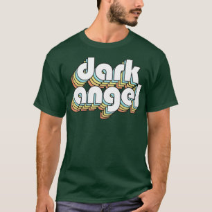 Dunkler Engel Retro Rainbow Typografie verblasster T-Shirt