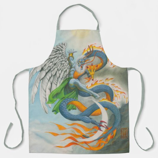 Dunkler Engel und brennender Drache Schürze (Vorderseite)