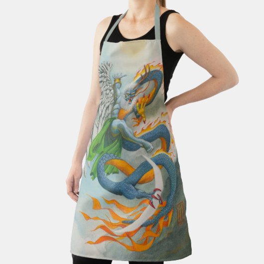 Dunkler Engel und brennender Drache Schürze (InSitu)