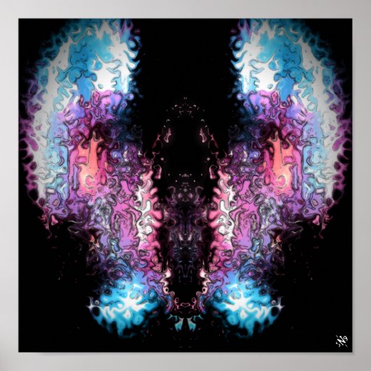 Dunkler Engel v1 - Muster pareidolia Poster (Vorne)