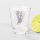 Dunkler Engel Valentin mit dunklen Winkeln Schnapsglas (Rückseite)