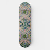 Dunkler, erdiger Damast-Teppich Skateboard (Vorderseite)