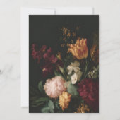 Dunkler Fall Blume Kalligrafie-Schwarze Hochzeit Einladung (Rückseite)