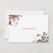 Dunkler Fall Floral Rustikale Save the Date Karte (Rückseite)