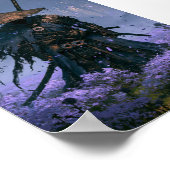 Dunkler Fantasy Blaumantel Samurai  Poster (Ecke)