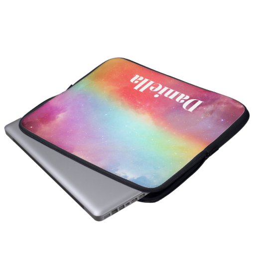 Dunkler farbiger Holografischer Himmel mit Individ Laptopschutzhülle (Vorne Knopf)