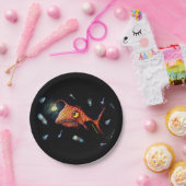 Dunkler Fisch gegen Kunststoffverschmutzung Pappteller (Party)