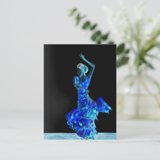 Dunkler Flamenco. Postkarte (Stehend Vorderseite)