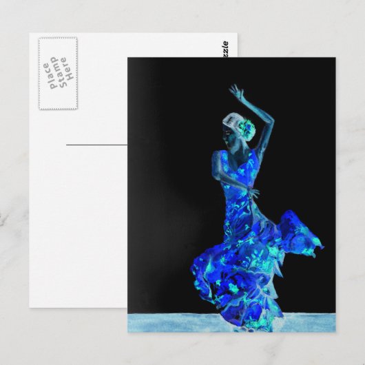 Dunkler Flamenco. Postkarte (Vorne/Hinten)