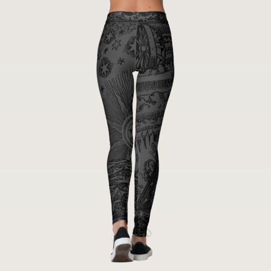Dunkler Flammarion-Gravur Leggings (Rückseite)